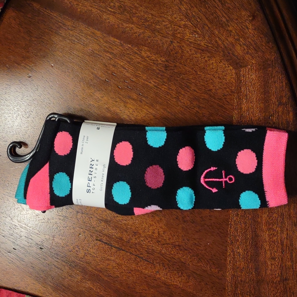 Sperry Poka Dot Knee High Socks